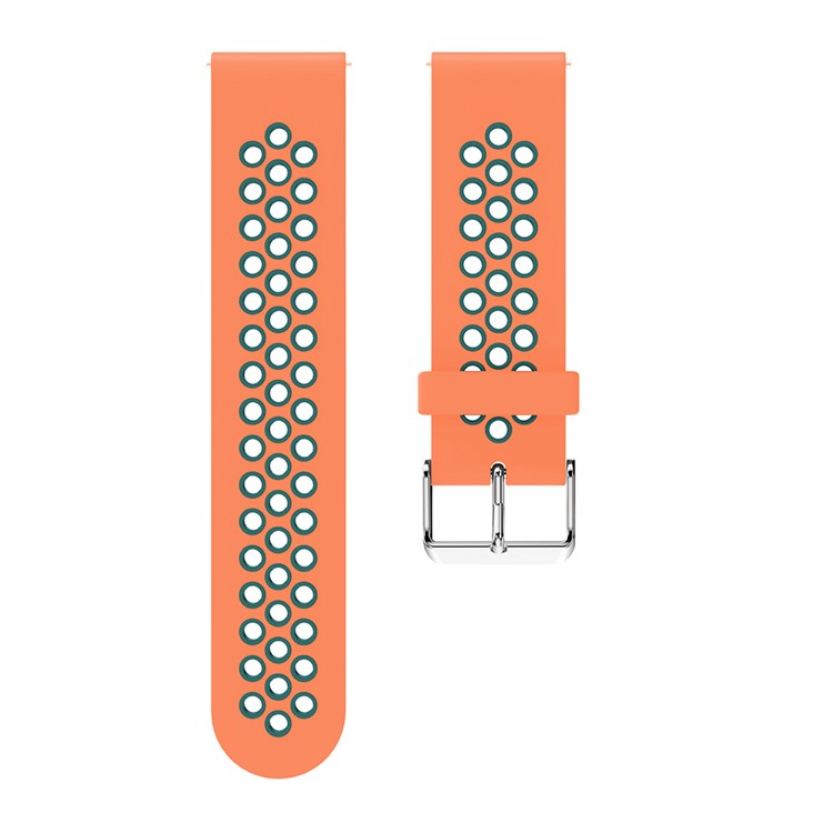 Zweifarbiges Silikon Sport Armband Für Huawei Watch GT - Grün / Orange-2