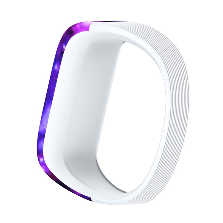 Patrón De Impresión Flexible Ajustable Correa De Reloj De Reemplazo De Silicona Suave Para Garmin Vivofit JR- Tamaño: S / Galaxia Púrpura-4