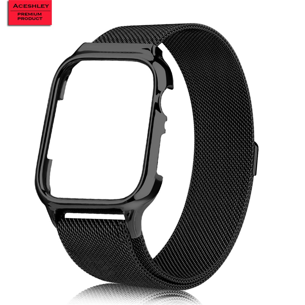 Magnetic Milanese Stainless Steel Watch Band for Apple Watch Series 4 40mm - Black-2