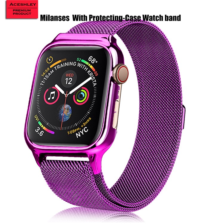 

Magnetic Milanese Stainless Steel Watch Band for Apple Watch Series 4 40mm - Dark Purple, Apple Watch Series 4 40mm