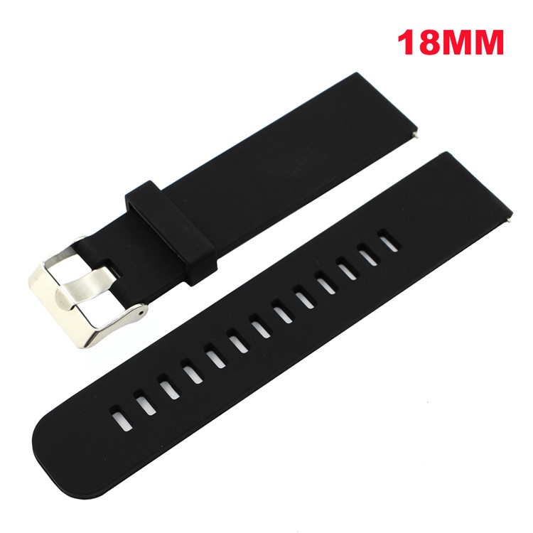 18mm Silicone Wrist Strap for Asus Zenwatch 2 - Black-1
