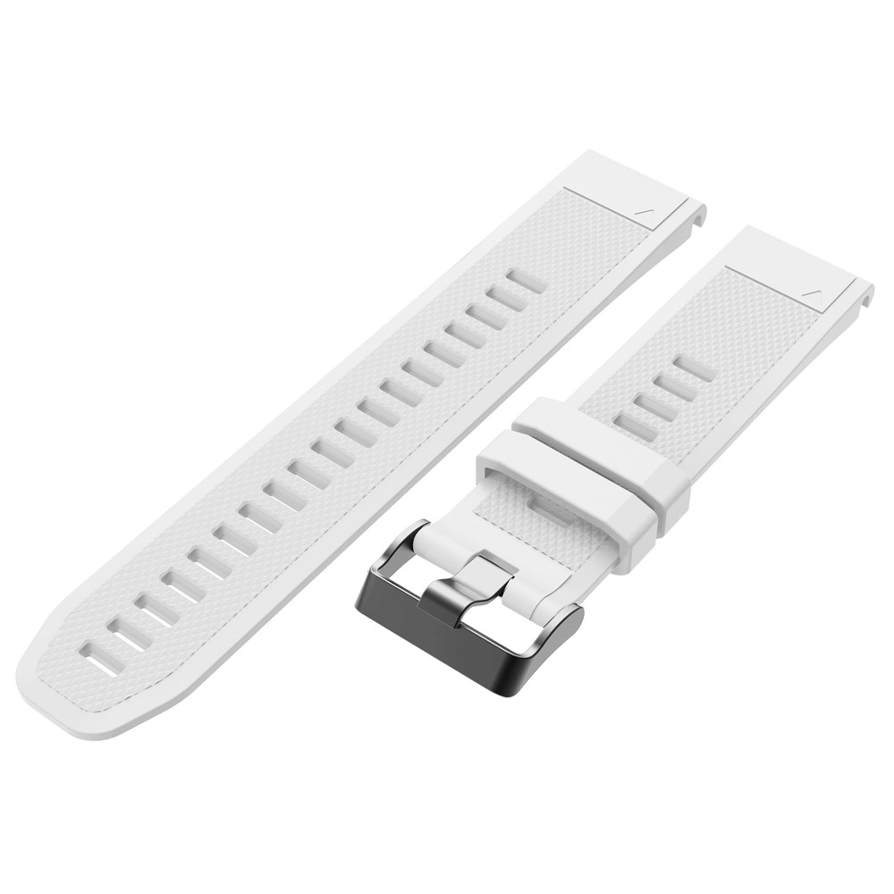 Silicone Sport Watch Band with Black Buckle for Garmin Fenix 5 - White-4