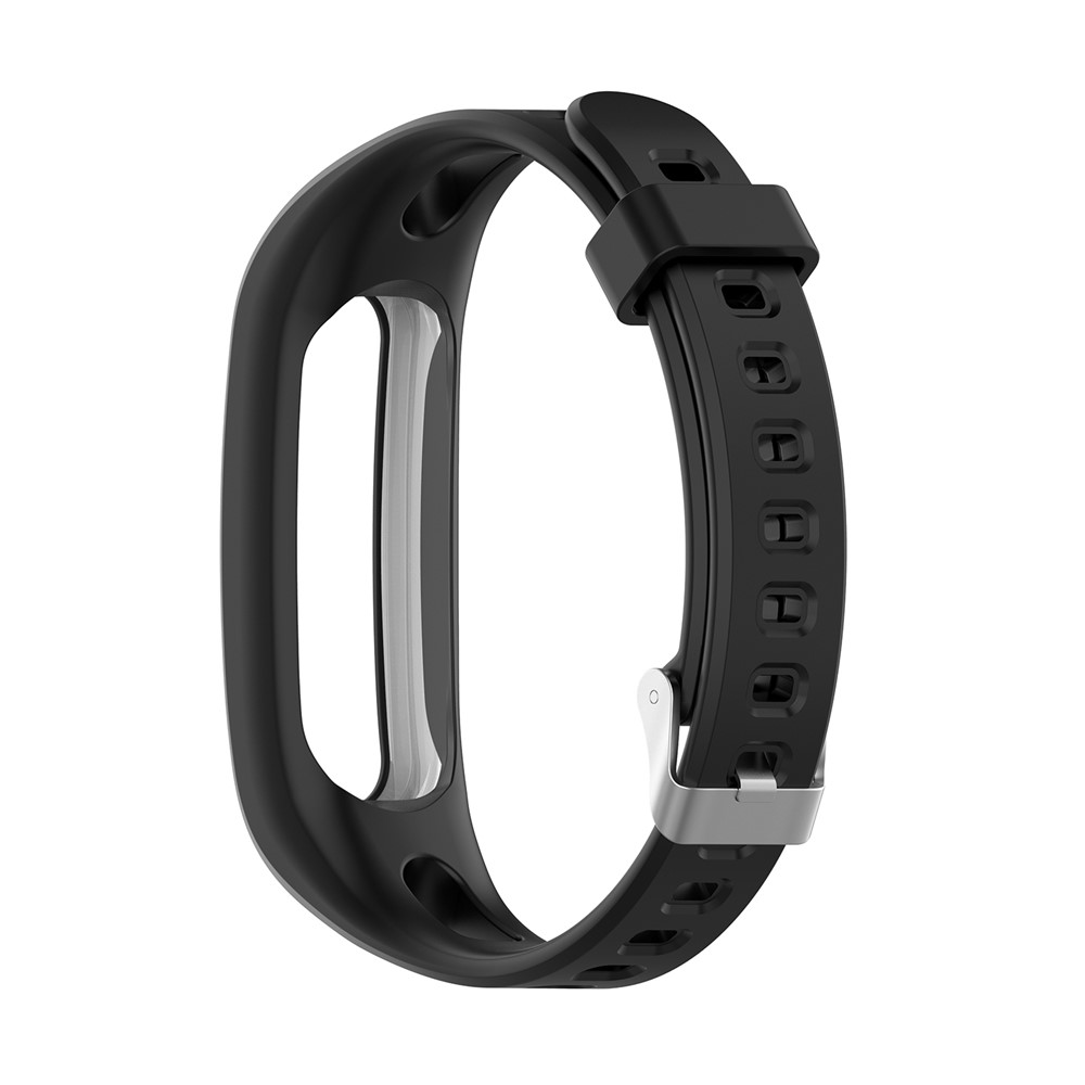 Flexible Silicone Wrist Watch Band Replacement for Huawei Honor Wristband 4 Running / Band 3E - Black-3