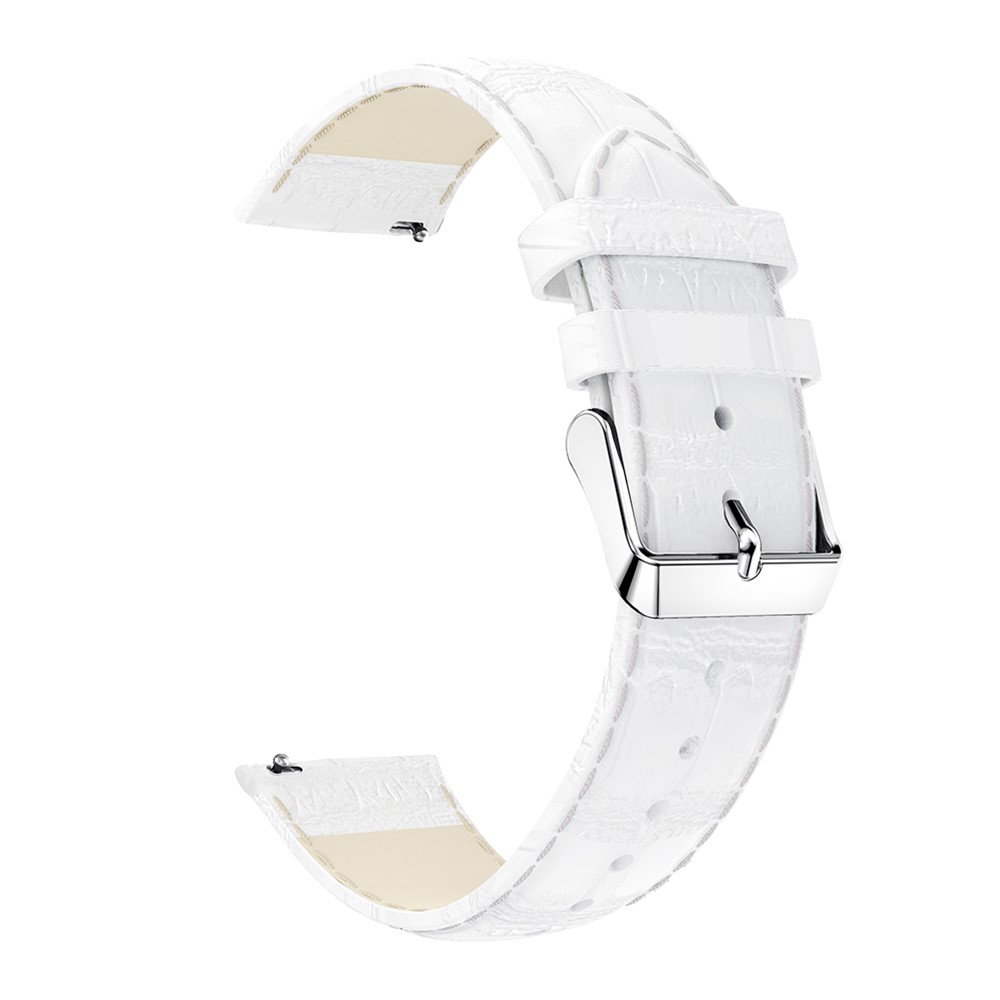 22mm Crocodile Texture Genuine Leather Watch Band Bracelet Strap for Huawei Watch GT - White-1