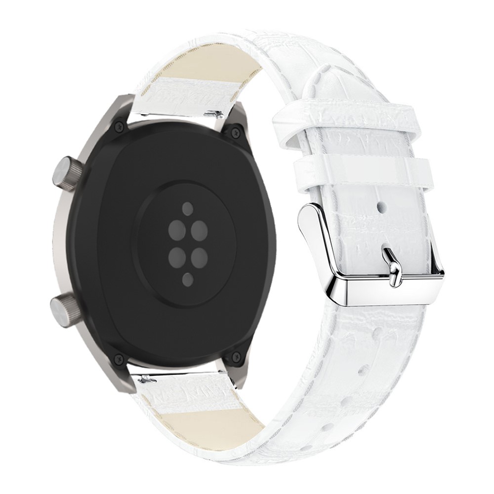 22mm Crocodile Texture Genuine Leather Watch Band Bracelet Strap for Huawei Watch GT - White-2