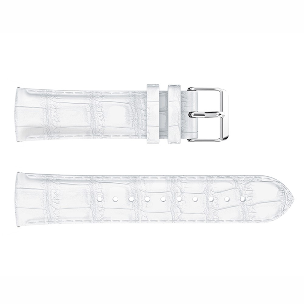 22mm Crocodile Texture Genuine Leather Watch Band Bracelet Strap for Huawei Watch GT - White-4