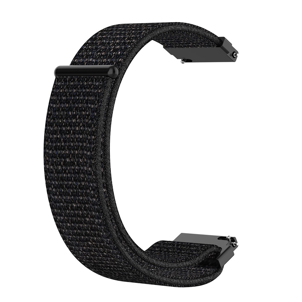 R800 Loop Fastener Nylon Weaven Velcro Smart Watch Replacement Strap for Samsung Galaxy Watch 46mm - All Black-1