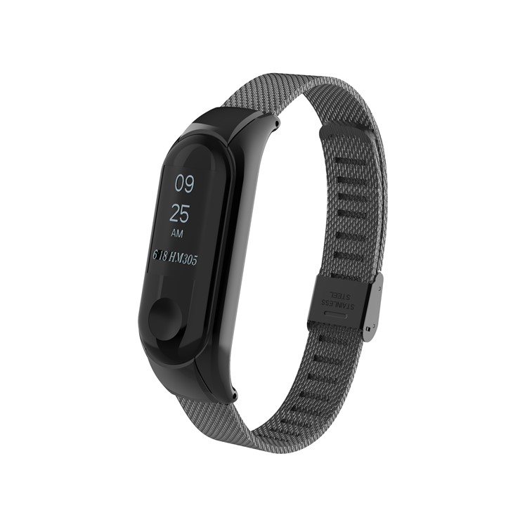 Stainless Steel Fine Mesh Smart Watch Replacement Band for Xiaomi Mi Band 4 - Black-2