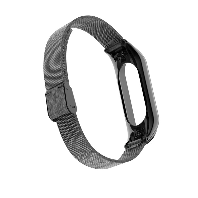 Stainless Steel Fine Mesh Smart Watch Replacement Band for Xiaomi Mi Band 4 - Black-4