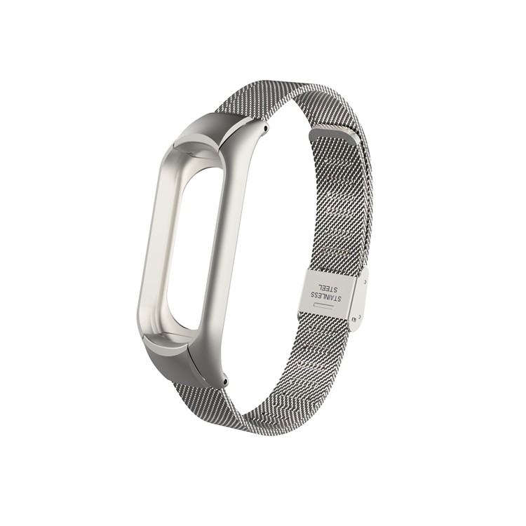 

Stainless Steel Fine Mesh Smart Watch Replacement Band for Xiaomi Mi Band 4 - Silver, Mi Smart Band 4
