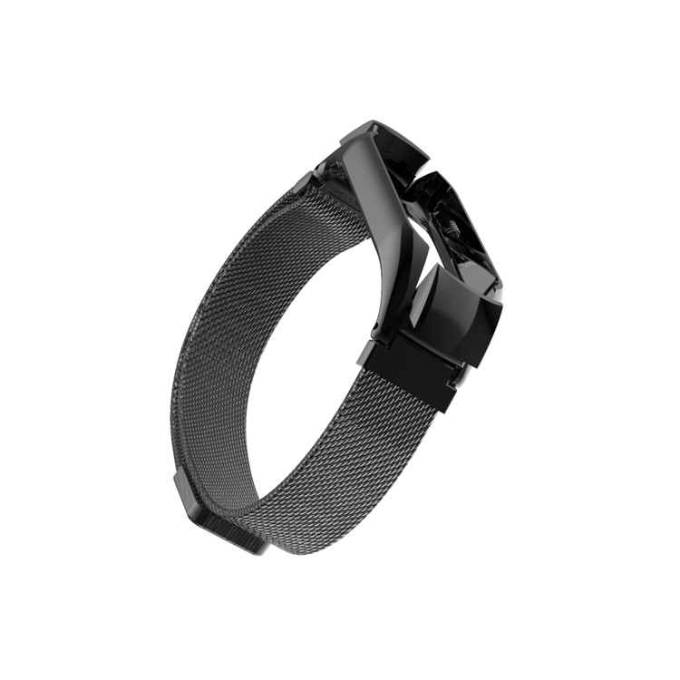 Milanese Fine Mesh Stainless Steel Magnetic Watch Wrist Strap for Xiaomi Mi Band 4 - Black-10