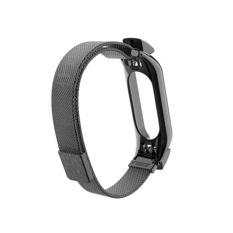 Milanese Fine Mesh Stainless Steel Magnetic Watch Wrist Strap for Xiaomi Mi Band 4 - Black-11