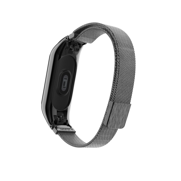 Milanese Fine Mesh Stainless Steel Magnetic Watch Wrist Strap for Xiaomi Mi Band 4 - Black-4