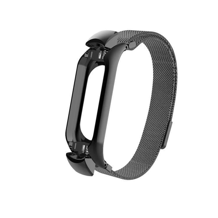 Milanese Fine Mesh Stainless Steel Magnetic Watch Wrist Strap for Xiaomi Mi Band 4 - Black-9