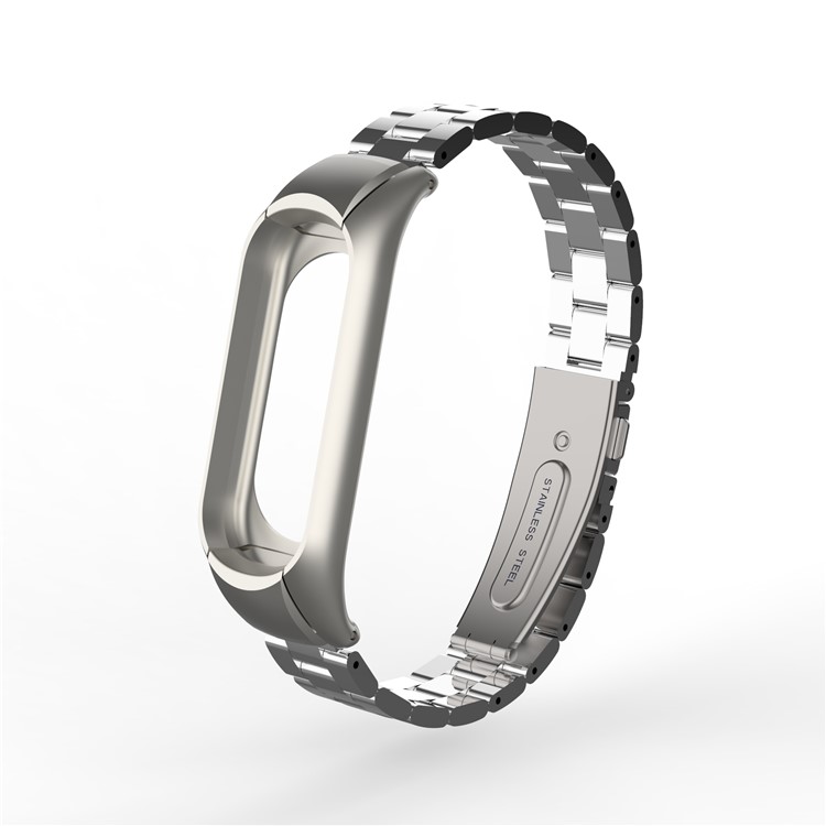 Luxury Three Beads Stainless Steel Watch Strap for Xiaomi Mi Smart Band 4 - Silver-1