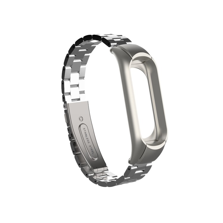 Luxury Three Beads Stainless Steel Watch Strap for Xiaomi Mi Smart Band 4 - Silver-6