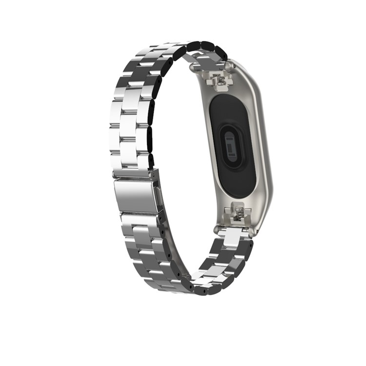 Luxury Three Beads Stainless Steel Watch Strap for Xiaomi Mi Smart Band 4 - Silver-8