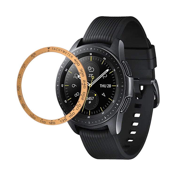 Anello Antigraffio In Lega Di Alluminio Smartwatch Quadrante Velocità Anelli Anelli Accessorio Per Samsung Galaxy Watch 42mm - Oro-2