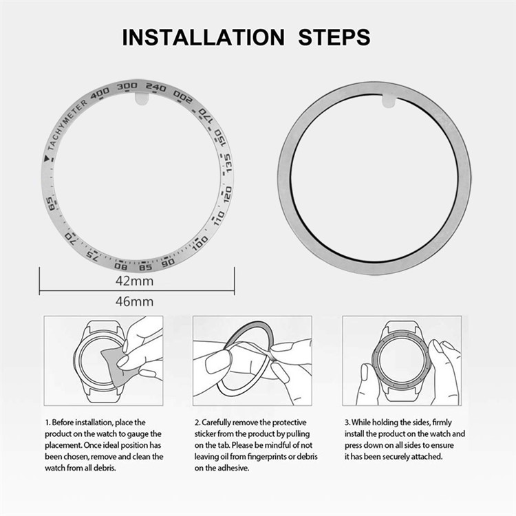Anello Antigraffio In Lega Di Alluminio Smartwatch Quadrante Velocità Anelli Anelli Accessorio Per Samsung Galaxy Watch 42mm - Oro-5