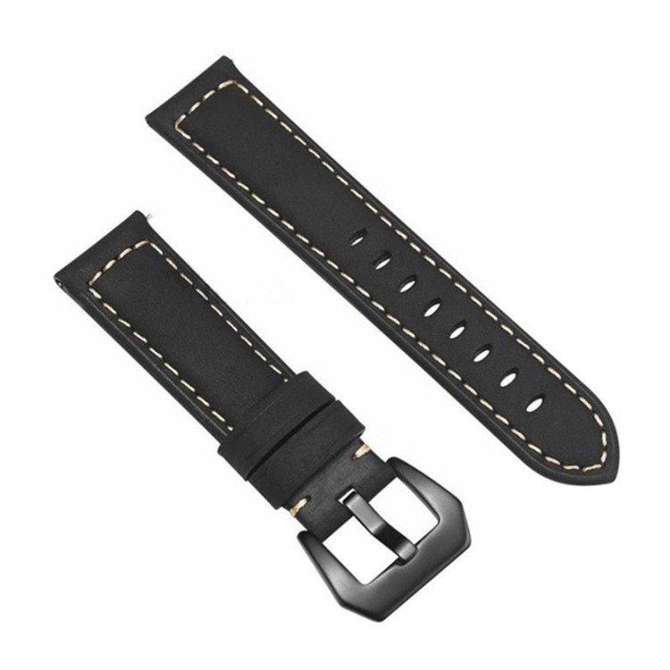 Split Leather Watch Band with Black Big Buckle for Huawei Watch GT - Blue-1