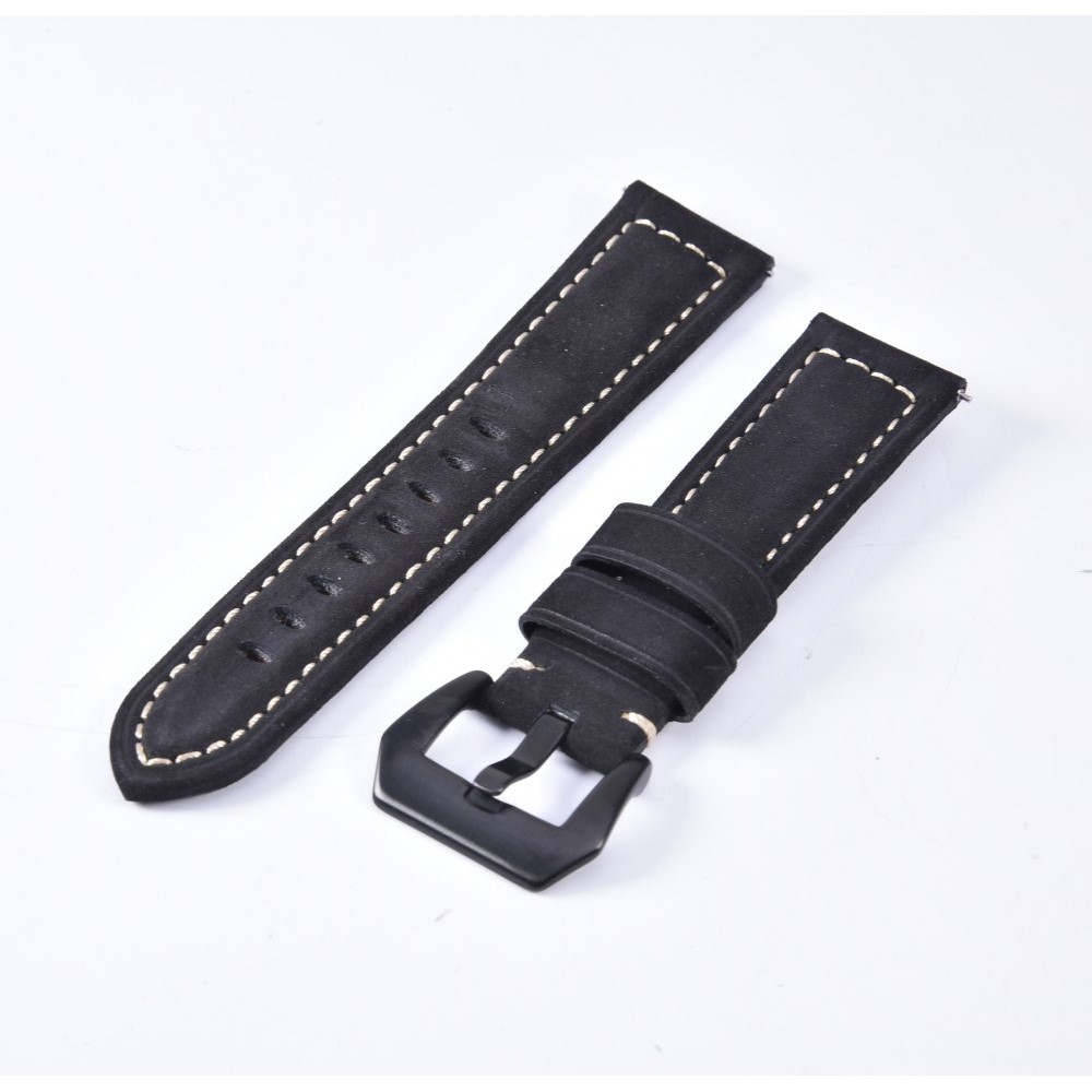 Split Leather Watch Band with Black Big Buckle for Huawei Watch GT - Blue-10