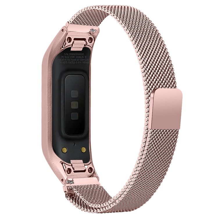 Milanese Magnetic Mesh Watch Band with Watch Frame Replacement for Samsung Galaxy Fit-E/SM-R375 - Pink-2