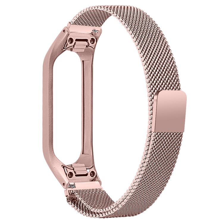 Milanese Magnetic Mesh Watch Band with Watch Frame Replacement for Samsung Galaxy Fit-E/SM-R375 - Pink-4