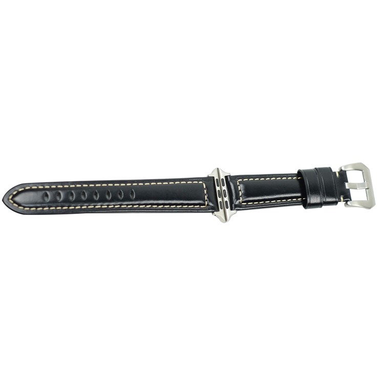 Substituição De Pulseira De Pulseira De Couro Inteligente Para Apple Watch Series 1 2 3 42mm, Series 5 4 44mm - Preto-4