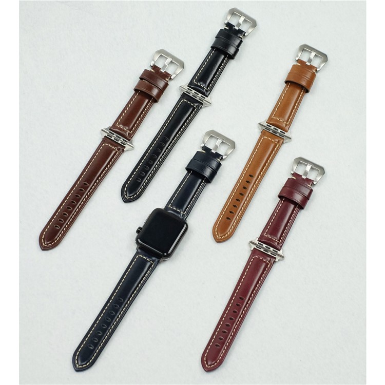 Substituição De Pulseira De Pulseira De Couro Inteligente Para Apple Watch Series 1 2 3 42mm, Series 5 4 44mm - Preto-8