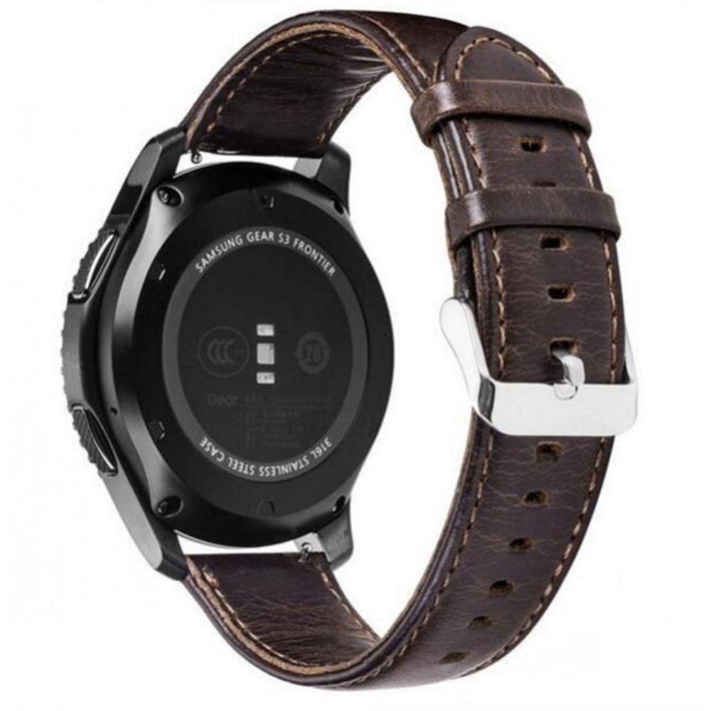 22mm Crazy Horse Texture Leather Smart Bracelet Strap for Huawei Watch GT - Dark Brown-2