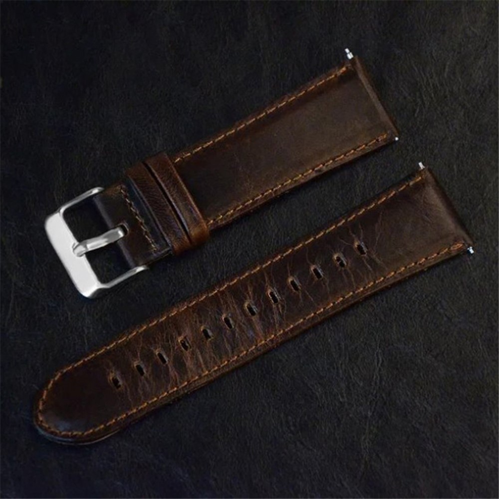 22mm Crazy Horse Texture Leather Smart Bracelet Strap for Huawei Watch GT - Dark Brown-5