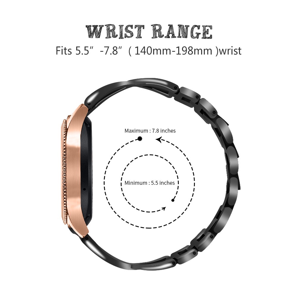 X-shape Aluminum Alloy Diamond Watch Band for Samsung Galaxy Watch 20cm/22mm - Black-5
