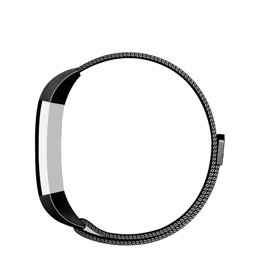 MILANESE Multi-colored Metal Watchband with Chain Magnetic Absorption Ring for Fitbit Alta - Black-5