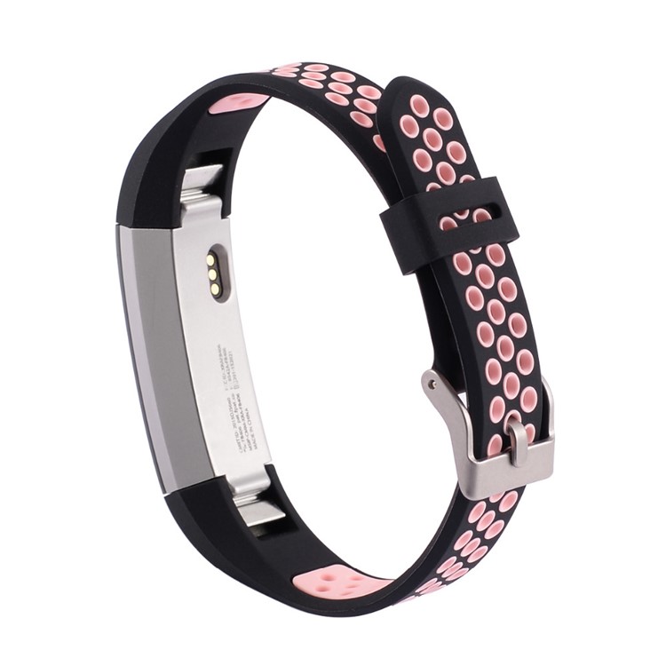Cinturino In Silicone Morbido Bicolore Per Fitbit Alta / Alta HR - Nero / Rosa-1