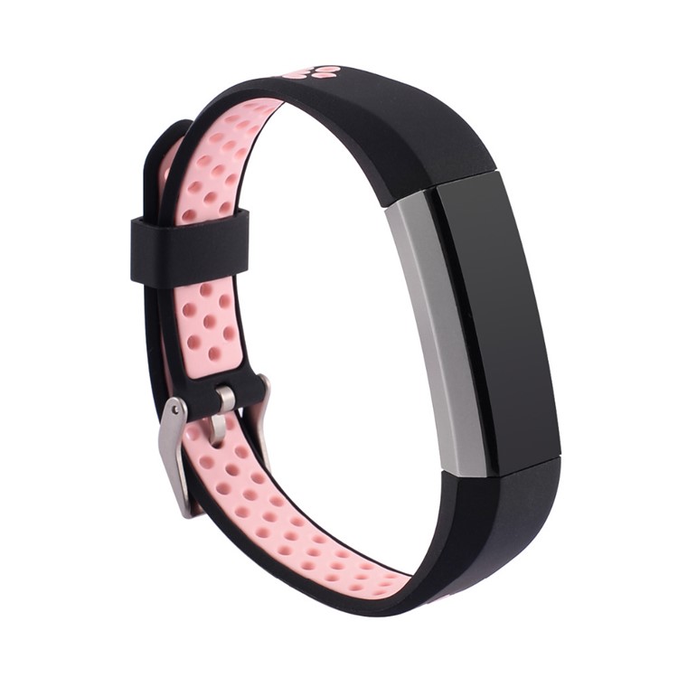 Cinturino In Silicone Morbido Bicolore Per Fitbit Alta / Alta HR - Nero / Rosa-2