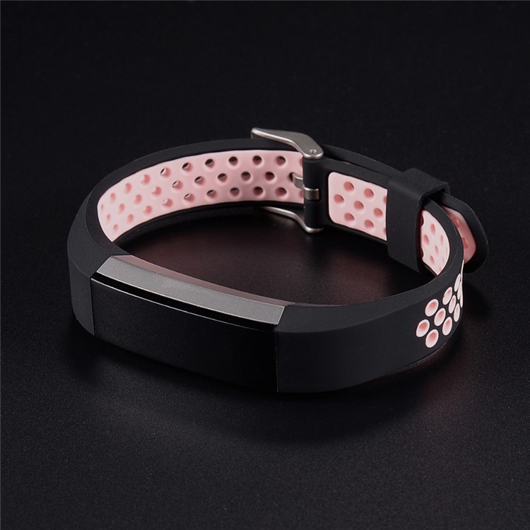 Cinturino In Silicone Morbido Bicolore Per Fitbit Alta / Alta HR - Nero / Rosa-3