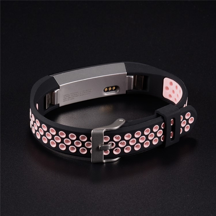 Cinturino In Silicone Morbido Bicolore Per Fitbit Alta / Alta HR - Nero / Rosa-4