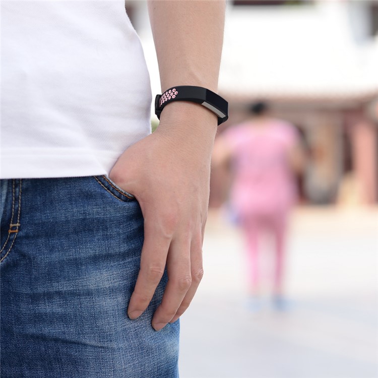 Cinturino In Silicone Morbido Bicolore Per Fitbit Alta / Alta HR - Nero / Rosa-5