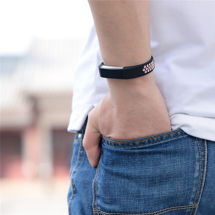 Cinturino In Silicone Morbido Bicolore Per Fitbit Alta / Alta HR - Nero / Rosa-6