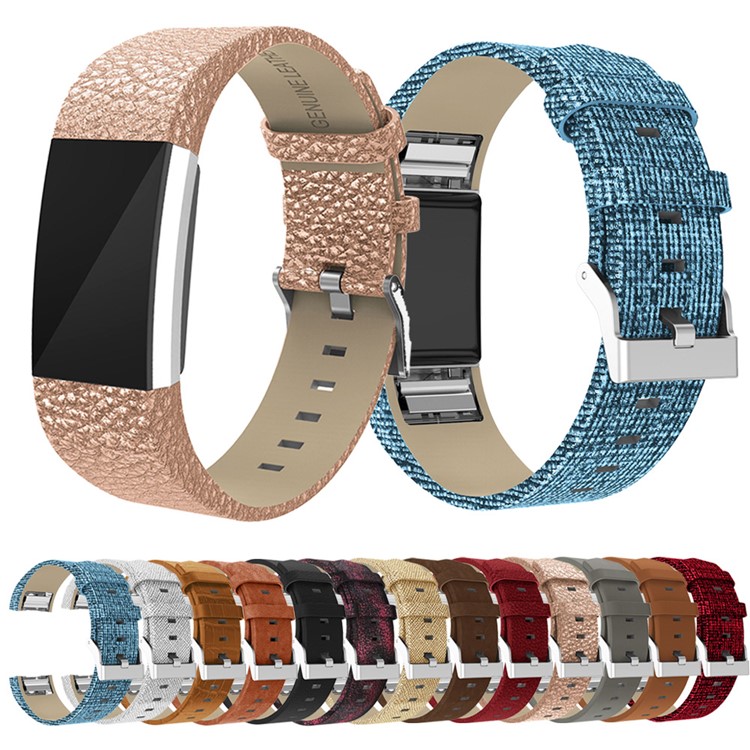 PU Leather Smart Watch Band for Fitbit Charge 2 - Black-10