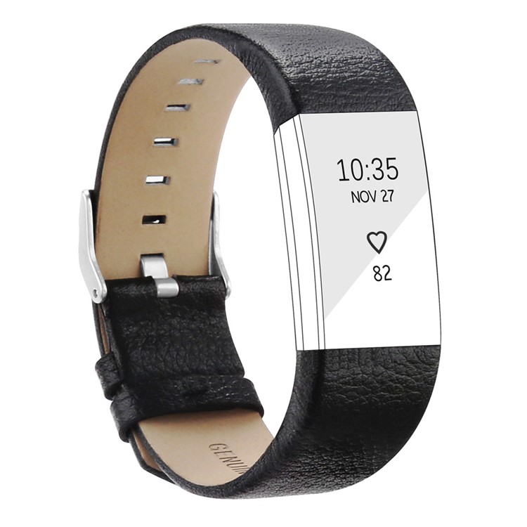 Кожаный Ремешок Для Часов Из Искусственной Кожи Для Зарядки Fitbit 2 - Черный-2