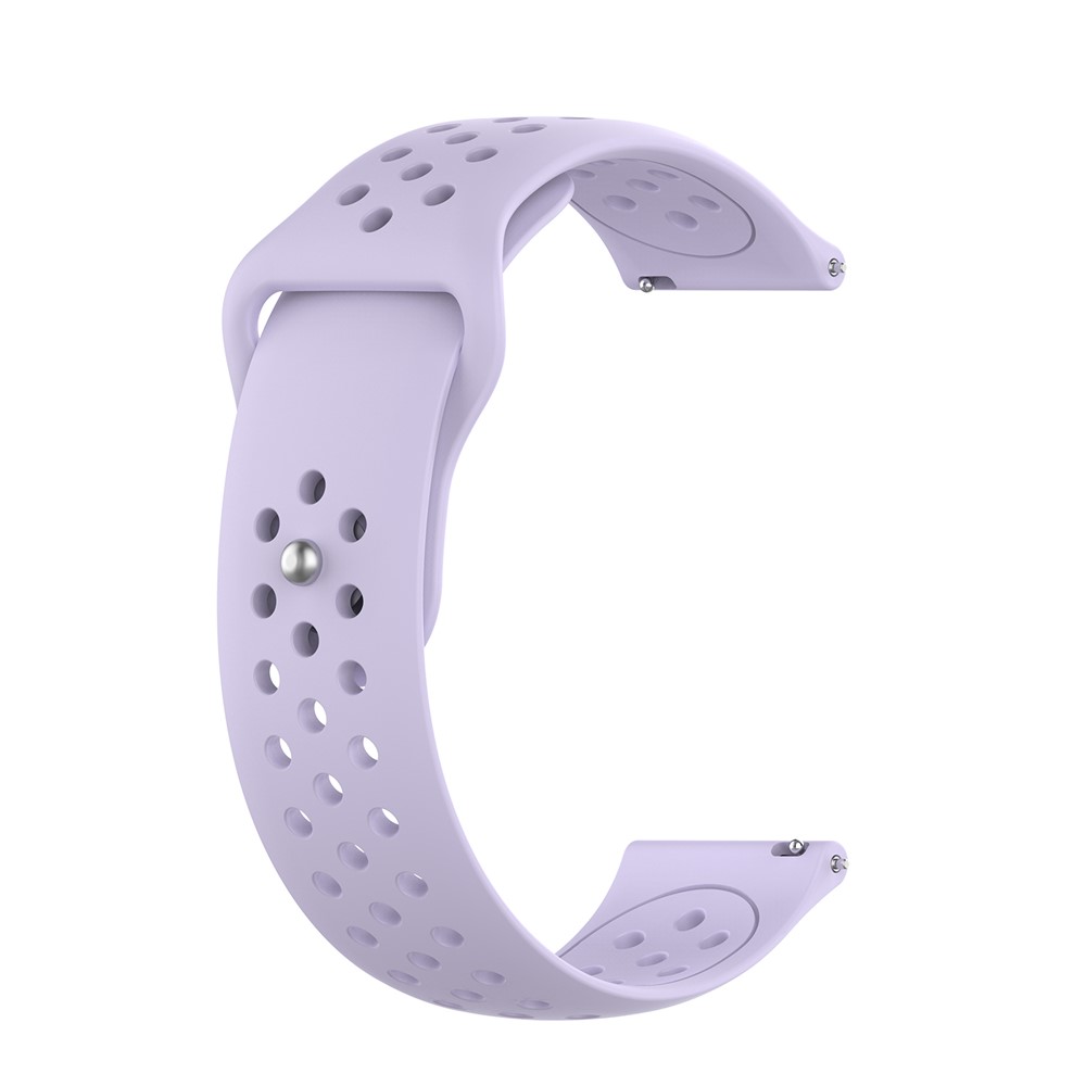 22mm Breathable Holes Silicone Bracelet Watchband Strap Replacement for Samsung Galaxy Watch 46mm SM-R800 - Light Purple-1