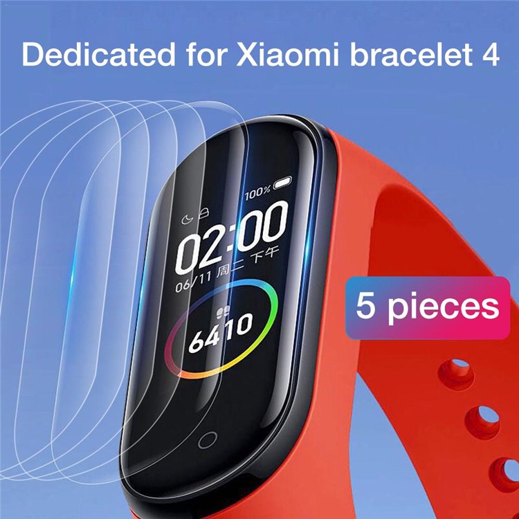 5PCS Full Screen 9D Water Gel Soft TPU Screen Protective Films for Xiaomi Mi Smart Band 4-2