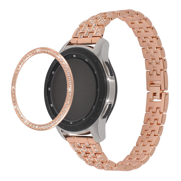 Lunetta Per Orologio In Metallo Con Decorazione Di Diamanti Per Samsung Galaxy Watch 42mm - Oro-3