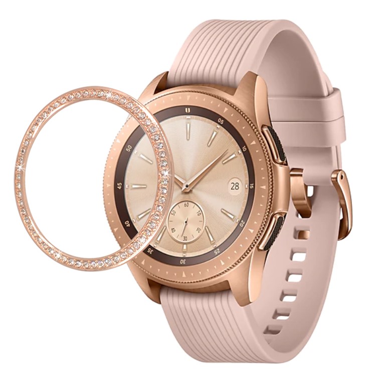 Lunetta Per Orologio In Metallo Con Decorazione Di Diamanti Per Samsung Galaxy Watch 42mm - Oro-7