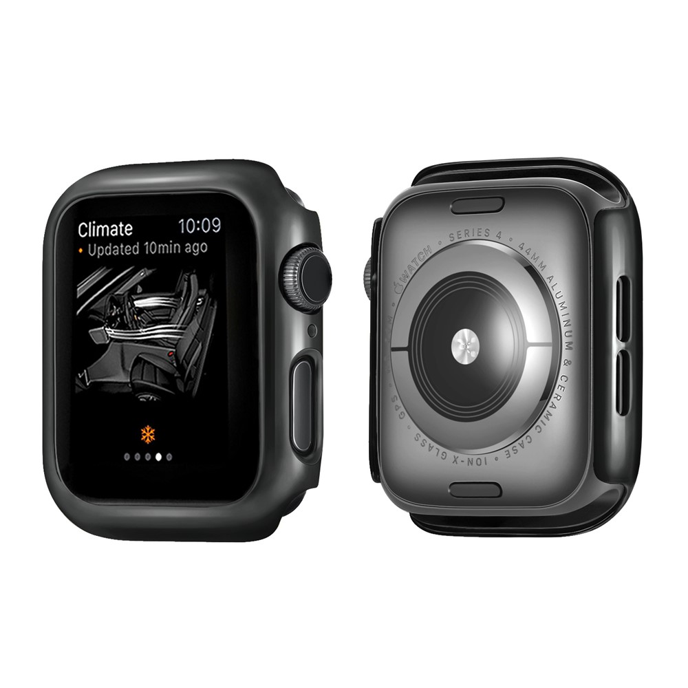 Cadre De Galvanoplastie Couvercle De Protection En PC Pour Apple Watch Series 4 44mm - Noir-2