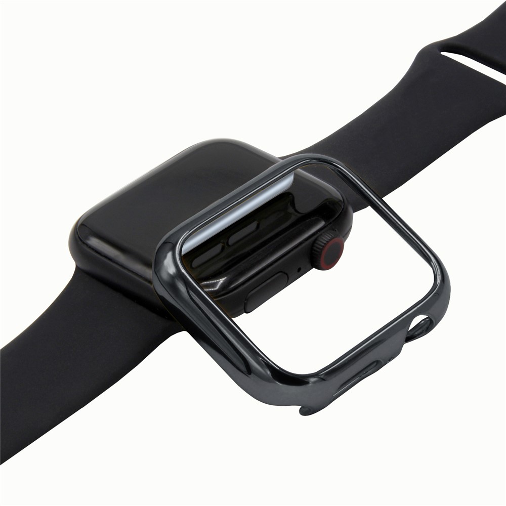 Cadre De Galvanoplastie Couvercle De Protection En PC Pour Apple Watch Series 4 44mm - Noir-3