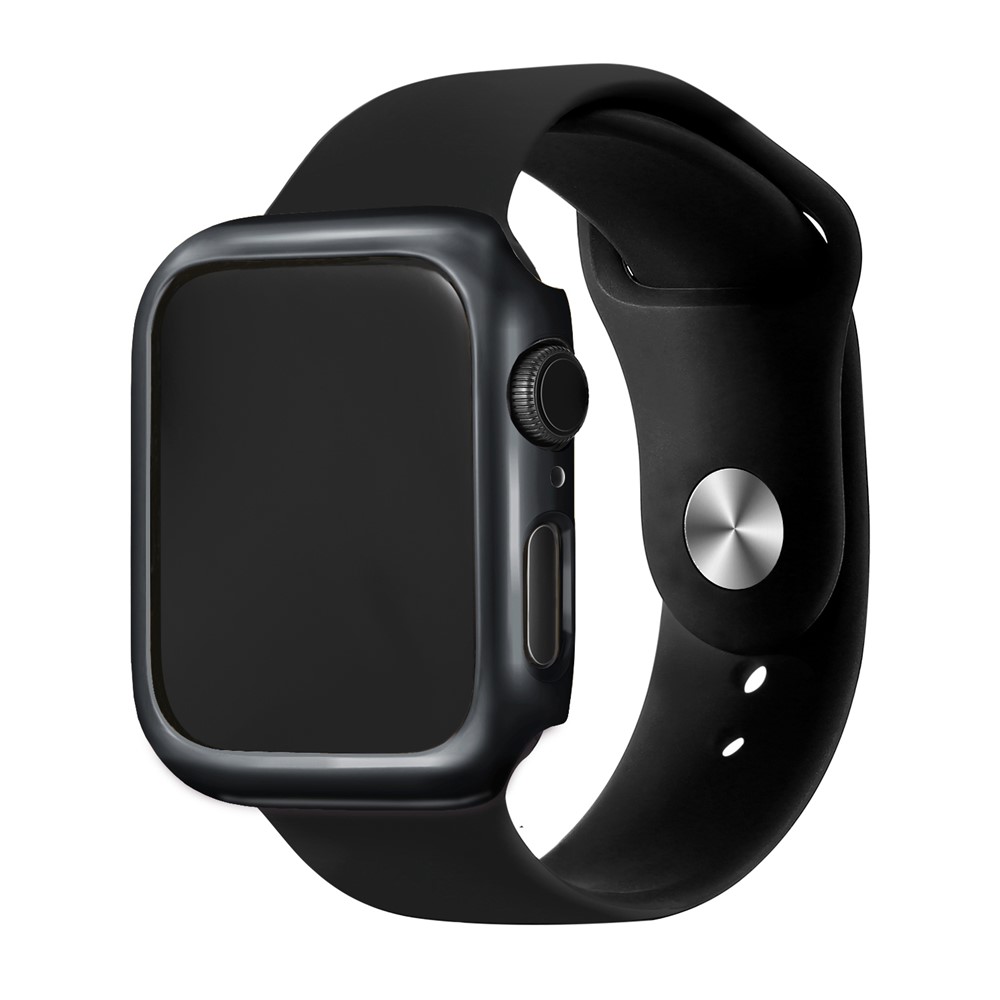 Cadre De Galvanoplastie Couvercle De Protection En PC Pour Apple Watch Series 4 44mm - Noir-5