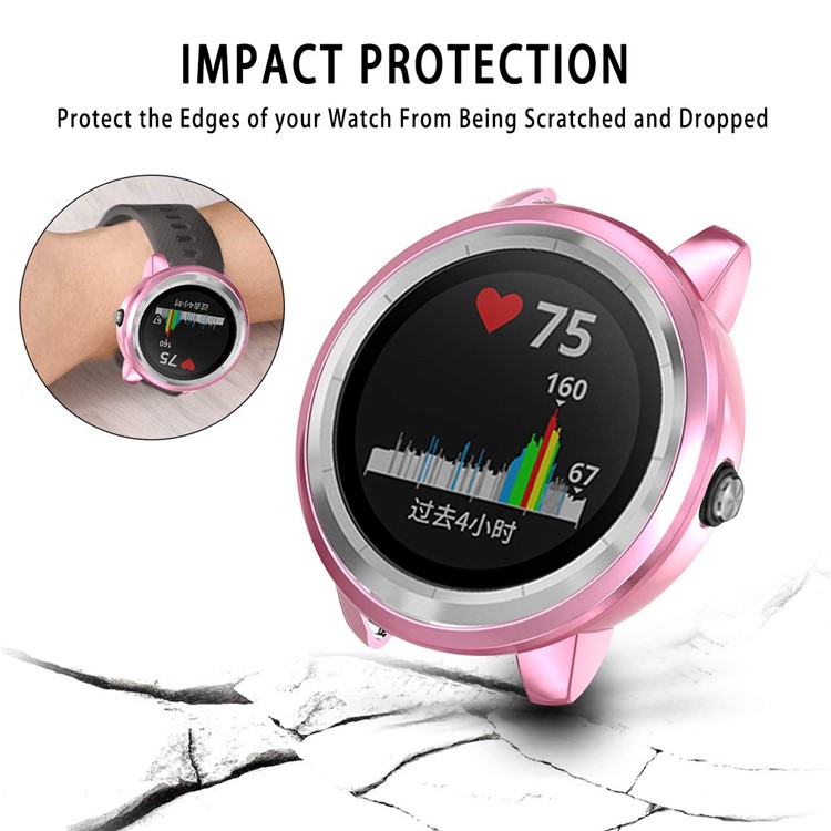 Electroplating TPU Watch Cover Shell for Garmin Vivoactive 3 - Rose-5