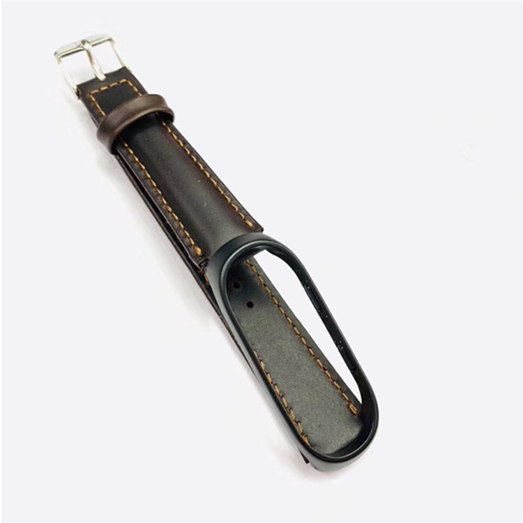 

Crazy Horse Texture Genuine Leather Watch Band for Xiaomi Mi Smart Band 4 - Black, Xiaomi Mi Smart Band 4